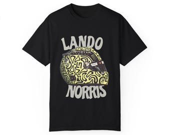 Lando Norris Helmet Shirt | Vintage F1 Unisex T-Shirt | Street Style F1 Look | Gift for Race Fan | Race Day Outfit | Retro McLaren Tee