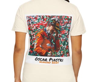 Camiseta Oscar Piastri / Camiseta unisex vintage de F1 / Estilo urbano de F1 / Regalo para aficionados a las carreras / Conjunto para el día de la carrera / Camiseta retro de McLaren