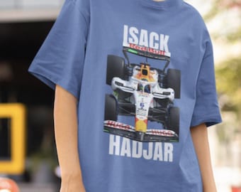 Camiseta de Isack Hadjar / Camiseta unisex vintage de F1 / Estilo urbano de F1 / Regalo para aficionados a las carreras / Atuendo para el día de la carrera / Camiseta de Racing Bulls