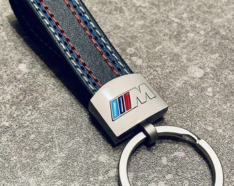 BMW M-Sport coloured Leather Keyring