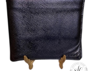 Prada Black Leather Bifold Wallet Designer Luxury Men’s Accessory