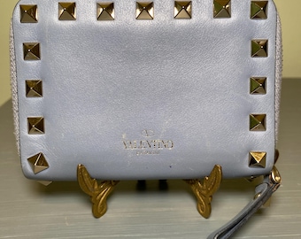 Valentino Rockstud Zip Compact Wallet