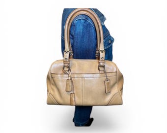 Coach Hampton East West Leather Shoulder Bag Top Handle Purse