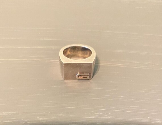 Sterling Silver Gucci Ring - Authentic Statement … - image 4
