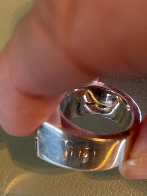Sterling Silver Gucci Ring - Authentic Statement … - image 7