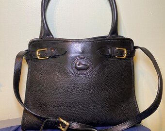 Dooney & Bourke Black Top Handle Crossbody Bag Leather Designer Handbag