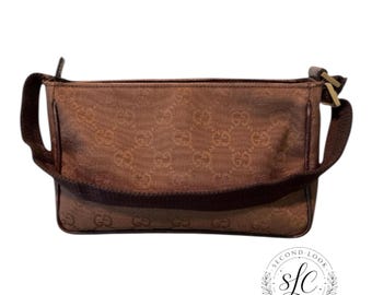 Gucci Mini Brown Monogram Shoulder Bag with Dust Bag Designer Luxury Purse