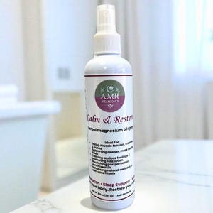 Herbal Magnesium Oil Spray | Muscle & Sleep Support | Aloe + Nervine Herbs | Marshmallow Root | Postpartum Safe
