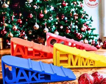 Personalized Door Stopper - Custom Name Wedge, Christmas Gift