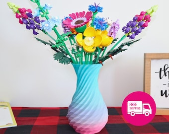 3D Printed Spiral Vase – Iridescent PLA Swirl Vase, Home Decor