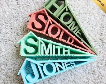 Personalized Realtor Doorstop – 3D Printed Closing Gift, Custom Name