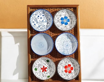 Japanese Mini Ceramic Plates Set – Soy Sauce Dishes, Dessert Appetizer Dishware