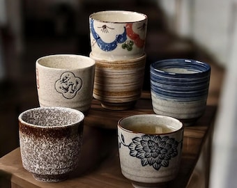 Hand-Painted Ceramic Tea Cup | Japanese Coffee Mug