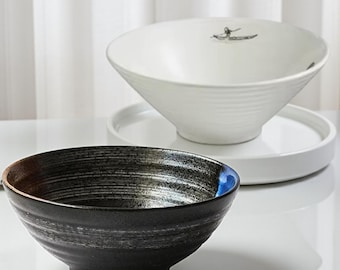 Japońska ceramiczna miska do ramenu, tradycyjna miska do zupy, 7,5 cala
