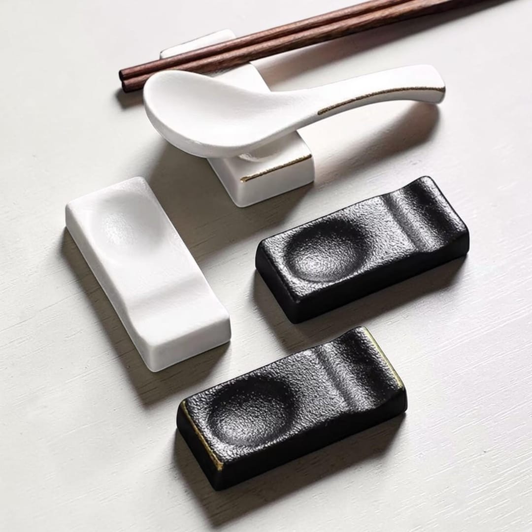 Matte Ceramic Chopstick Holder, Spoon Rest Tray, Minimalist Tableware ...