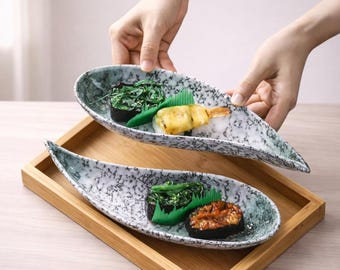 Bandeja de cerámica japonesa para aperitivos/plato de sushi para aperitivos de frutas