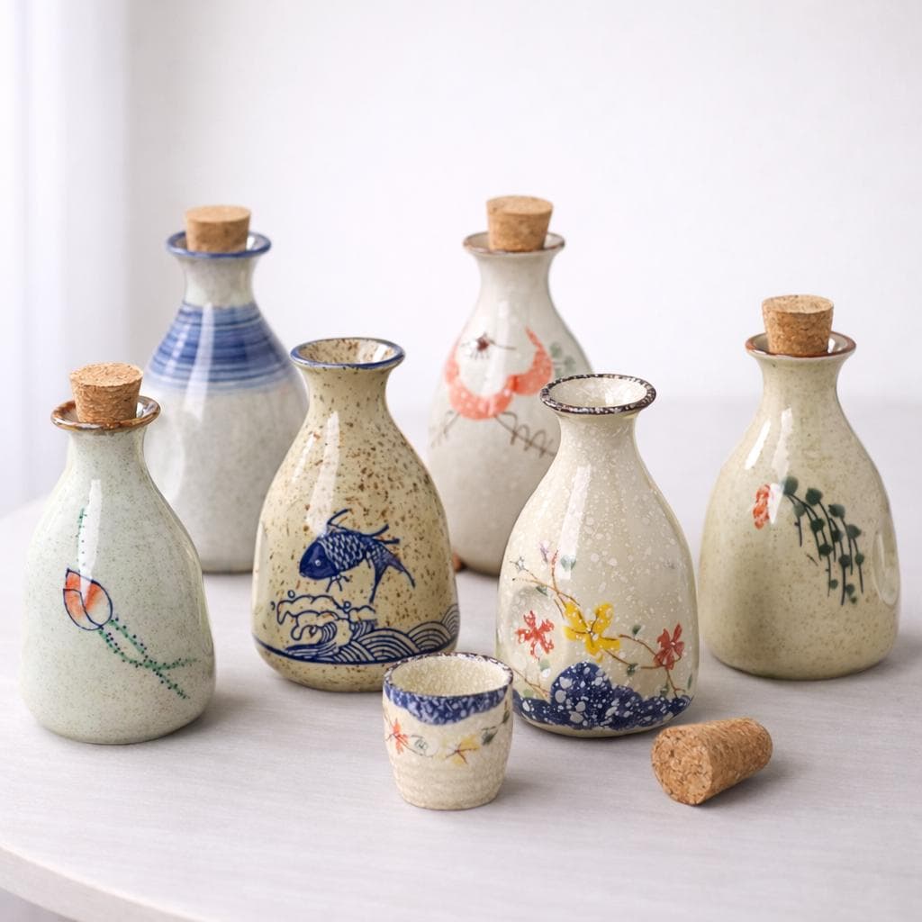 日本酒瓶 手書きデザイン 陶器製 Japanese sake jar - Etsy 日本