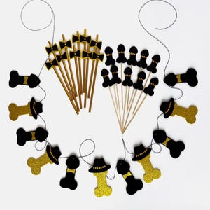 Golg and Black Barchelorette or Bachelor Party Set