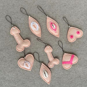 Kinky Cristmas Ornaments, Fanny X-Mas Ornaments, hilarious gag gift, sexy phone pendant