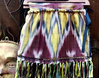 Bohemian Sac Bag/Hand Sewn/Upcycled/Recycled/Top Handle/Fabric Bag/Bohemian/Gypsy/Hippie/Free US Ship