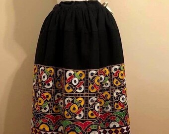 SALE/Vintage India Banjara Hand Embroidered/Mirrored Skirt/Ethnic/Bohemian/Folk/Tribal/Gypsy/Belly Dancing/Festivalwear/Costume/Free US Ship