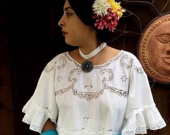 SALE/Mexican Wedding Dress/Mexican Wedding/Unique Wedding Dress/Alternative Bride/Bohemian Bridal Wear/OOAK Design, Free US Ship