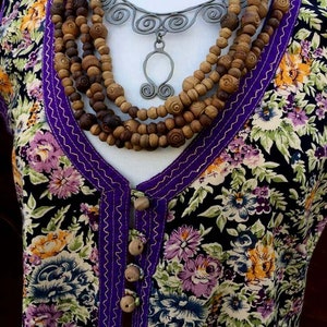 Vintage Cotton Long Floral Vest/Summer Floral Vest/Long Boho Vest/Bohemian Vest/Bohemian/Hippie/Gypsy/Festival Wear/Free US Ship