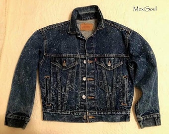 SALE/Vintage 1980's Bleach Spatter Levi Denim Jacket, Levi Strauss & Co. Jacket, Levi Made in USA, 80's Fashion/Boho/Mod/Free US Ship