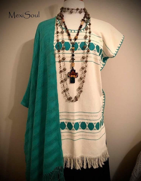 Mexican Woven Huipil Dress, Huipil Tunic Dress/Eth