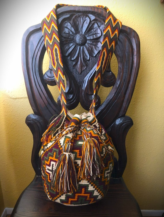Large Wayuu Mochila Shoulder Bag/Hand Crafted Wove
