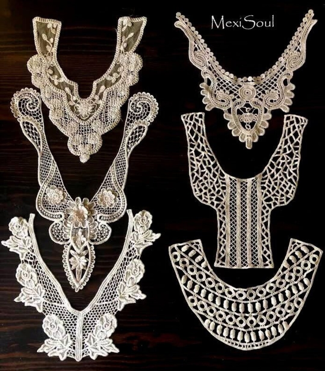 Designer Lace Collars/inserts/set of 6/designer - Etsy