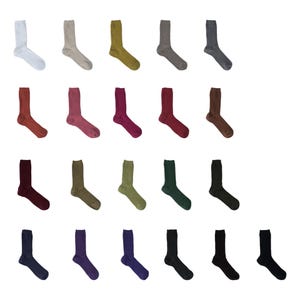 Make your own sock set | 95% cotton socks | crew length solid lightweight all season | unisex one size fits all | 21 colors | midlength