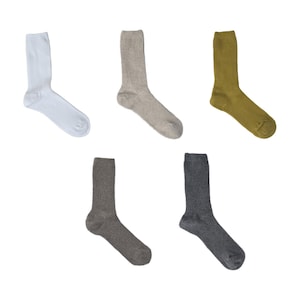Fall color set of four socks | 95% cotton socks | crew length solid lightweight all season | unisex one size
