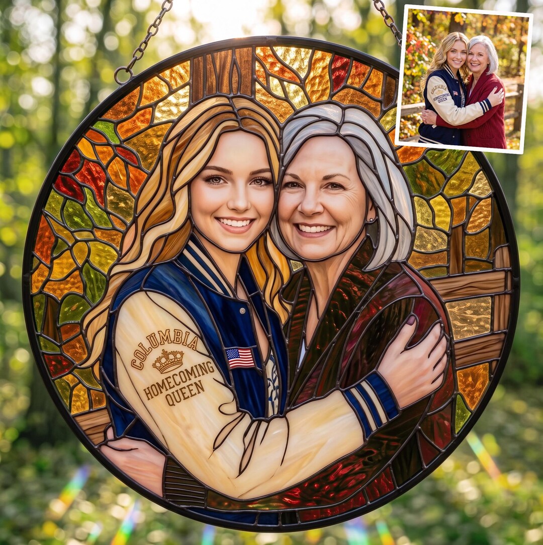 Custom Stained Glass Suncatcher Mother's Day Gift for Mom From Daughter ...