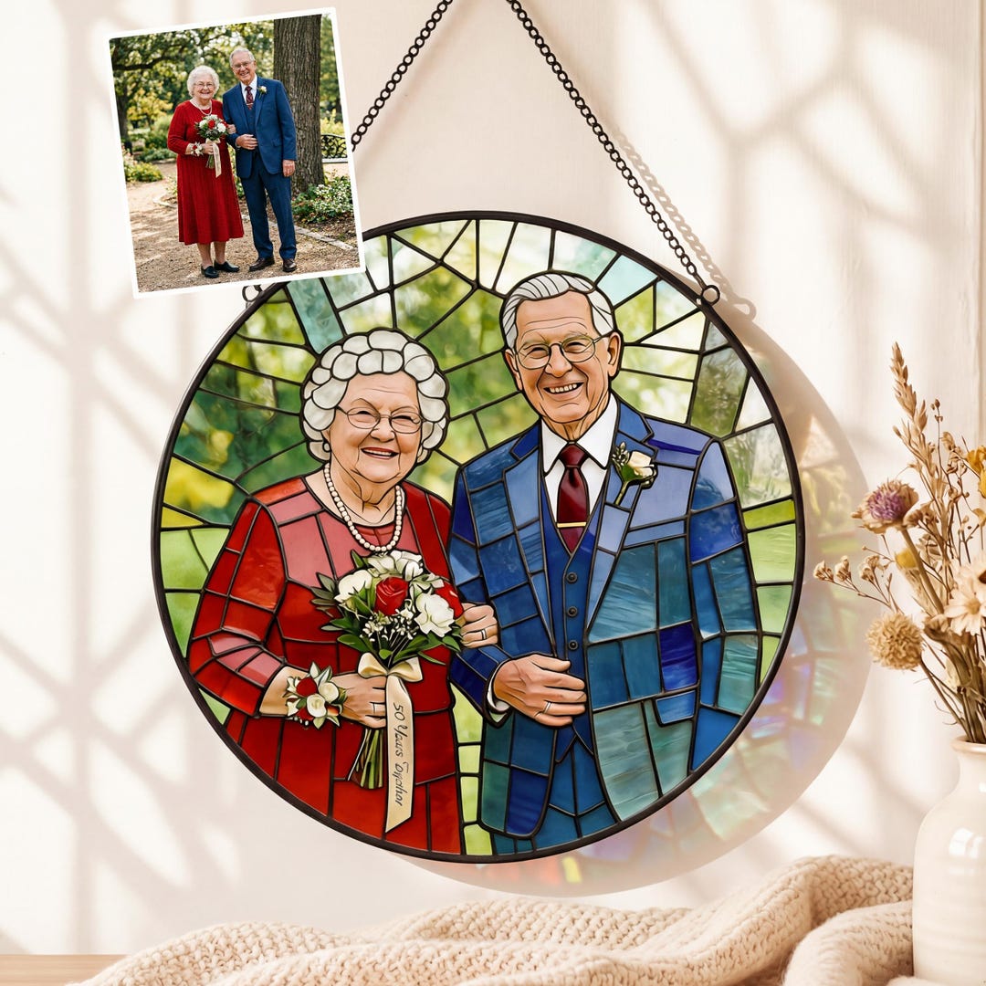 Custom Stained Glass Suncatcher Mother's Day Gift From Daughter Son ...