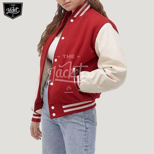 Chaqueta universitaria, chaqueta bomber, chaqueta gótica Demon Angel Letterman, chaqueta universitaria unisex, chaqueta universitaria roja, chaqueta universitaria para mujer, regalo para ella