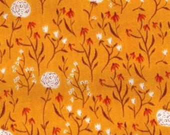 Media yarda Muy Muy Lejano Prado Naranja Flores Heather Ross