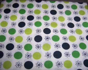 FAT QUARTER Flea Market Fancy Green Daisy Dots Original Release by Denyse Schmidt