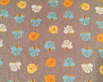 XLG FAT QUARTER Heather Ross Kokka Far Far Away 2 Flores Gris