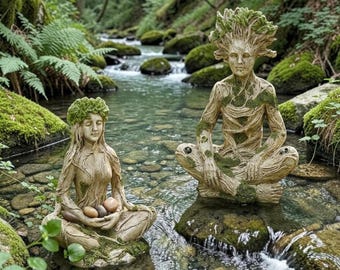 Statue de gardien de la forêt, figurine en résine de peuple d'arbres, décor de créature des bois, décoration de jardin extérieur unique