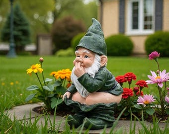 Lustige Gartenzwerg-Statue - Einzigartiger handgemachter Gnom für Yard Art, wunderliches Außendekor