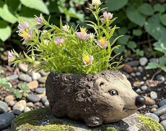Jardinière hérisson faite main, pot animal succulent en résine, cadeau unique pour jardinière