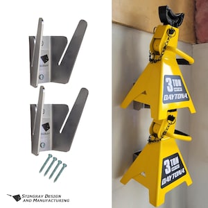 Jackstand Wall Mount for 2 and 3 Ton Jack Stands, 2-Pack, Jack Stand Storage