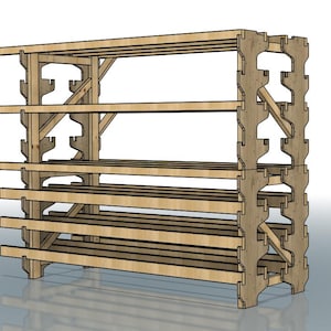 Estantería de almacenamiento de materiales, archivos de corte CNC digitales