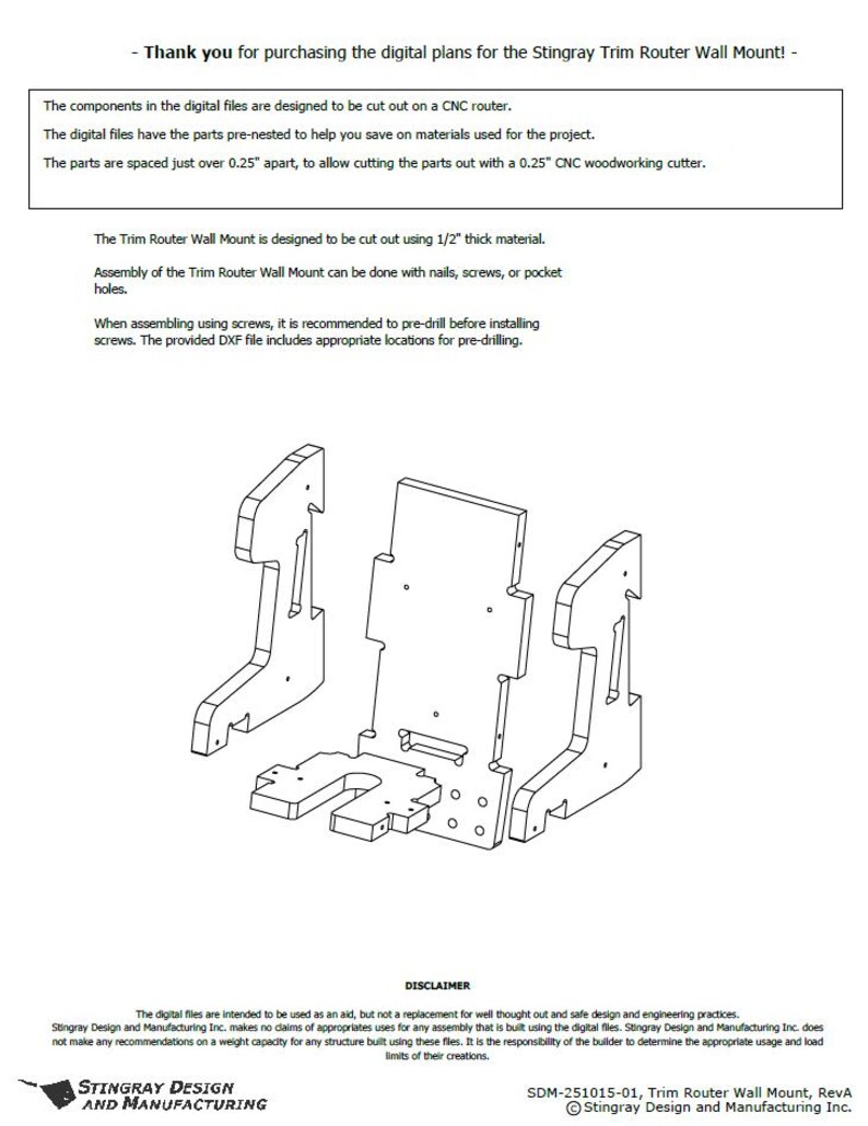 Trim Router Wall Mount, Digital CNC Cut Files - Etsy