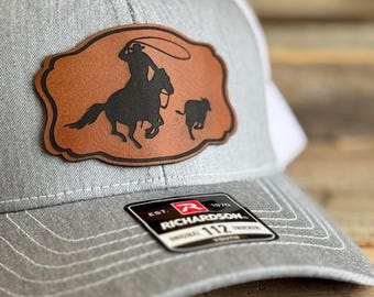Roping Cowboy Patch Hat: Richardson 112 Rodeo Hat