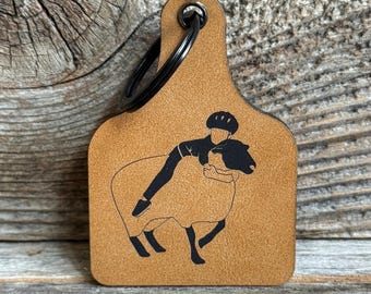 Mutton Bustin' Cow Tag Keychain: Rodeo Cowboy/Cowgirl Gift