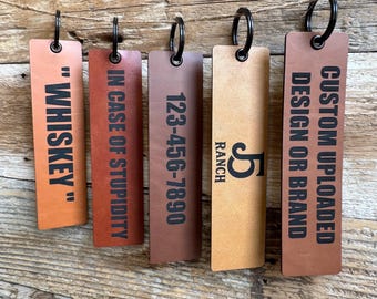 Custom Leatherette Information Tag: Engraved Animal ID, Western Style, Livestock