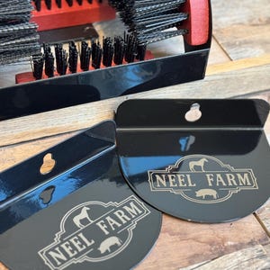 Custom Boot Scraper – Personalized Farm & Ranch Entryway Tool - Engraved Metal and Wood Outdoor Mud Scraper – Entryway Cleaner