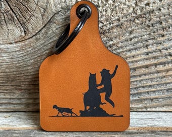 Goat Tying Cow Tag Keychain: Rodeo Cowgirl Gift